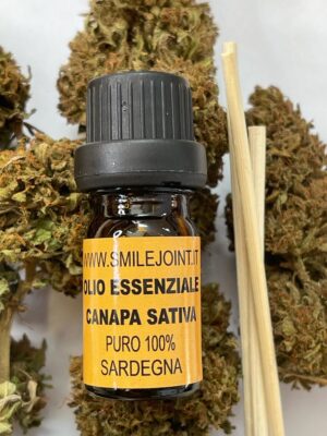 Olio essenziale di canapa bio puro al 100% - Confezione da 5 ml con contagocce